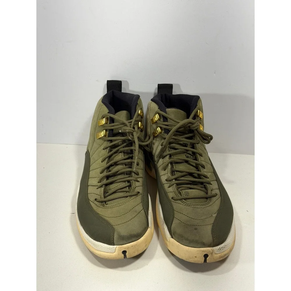 Jordan 12 Retro Chris Paul Class of 2003 Olive Canvas Gold 130690-301 Mens sz 10